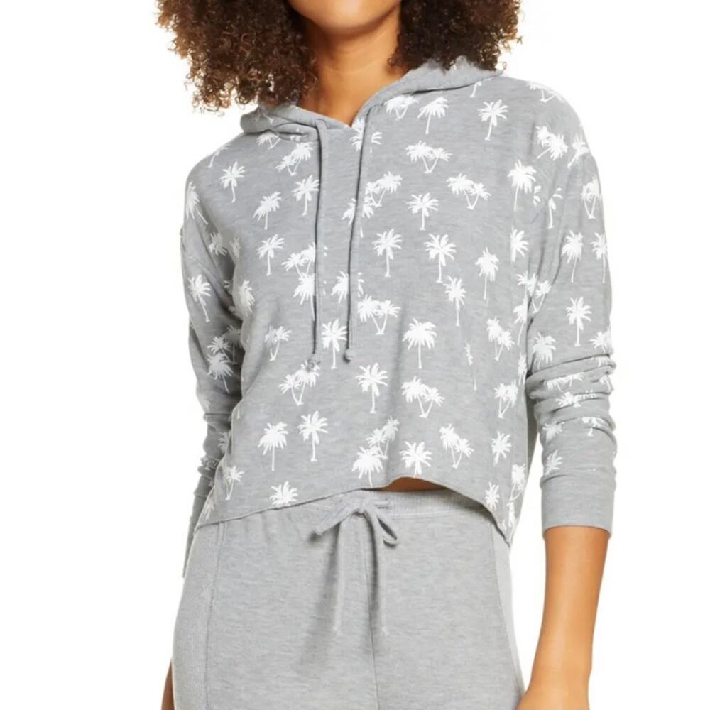 NWT Chaser Palm Trees Crop Hoodie, Sz XL